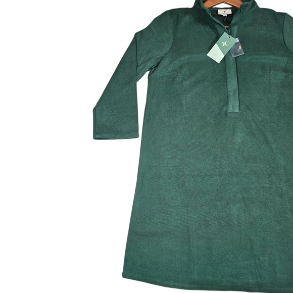 Tuckernuck Green Long Sleeve Collared Avery Mini Dress, Women's Size XL NWT - Picture 2 of 12